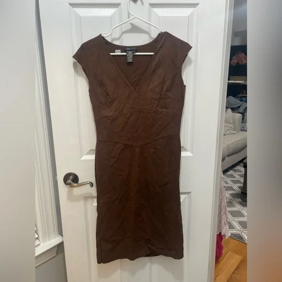 BCBGmaxazria dress sleeveless brown dress zip up in the side small - Picture 6 of 14